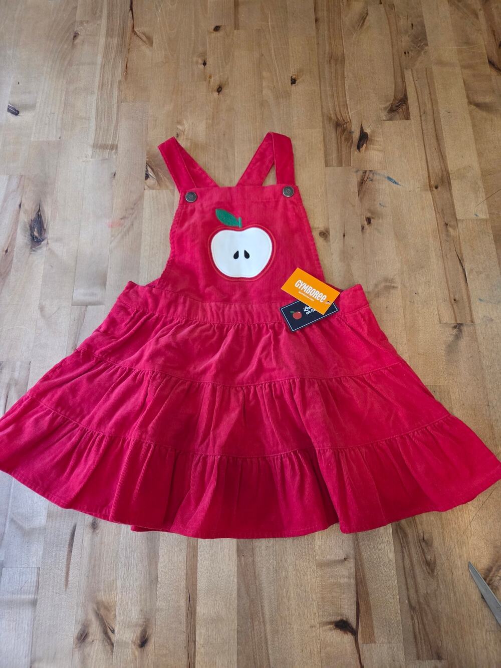 NWT Gymboree Head of the Class Red Apple Corduroy Skirtall Jumper Dress 5T